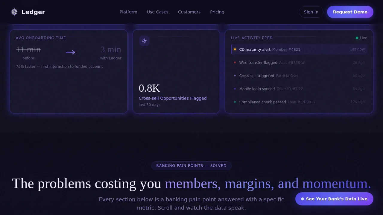 Banking Vertical SaaS Professional Website Template