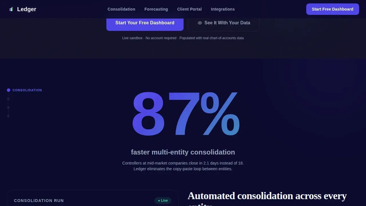Accounting Vertical SaaS Professional Website Template