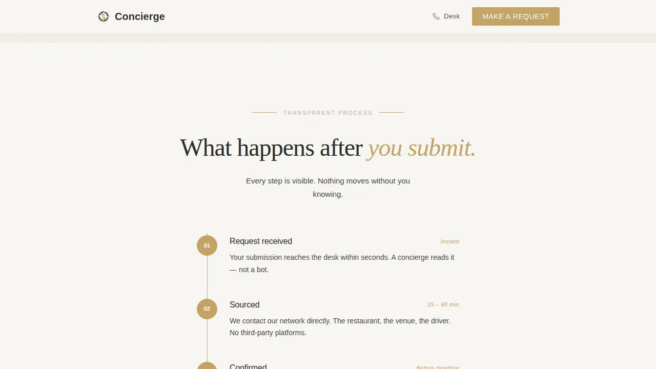 Hotel Concierge Booking Website Template