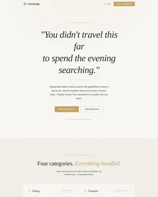 Hotel Concierge Booking Website Template