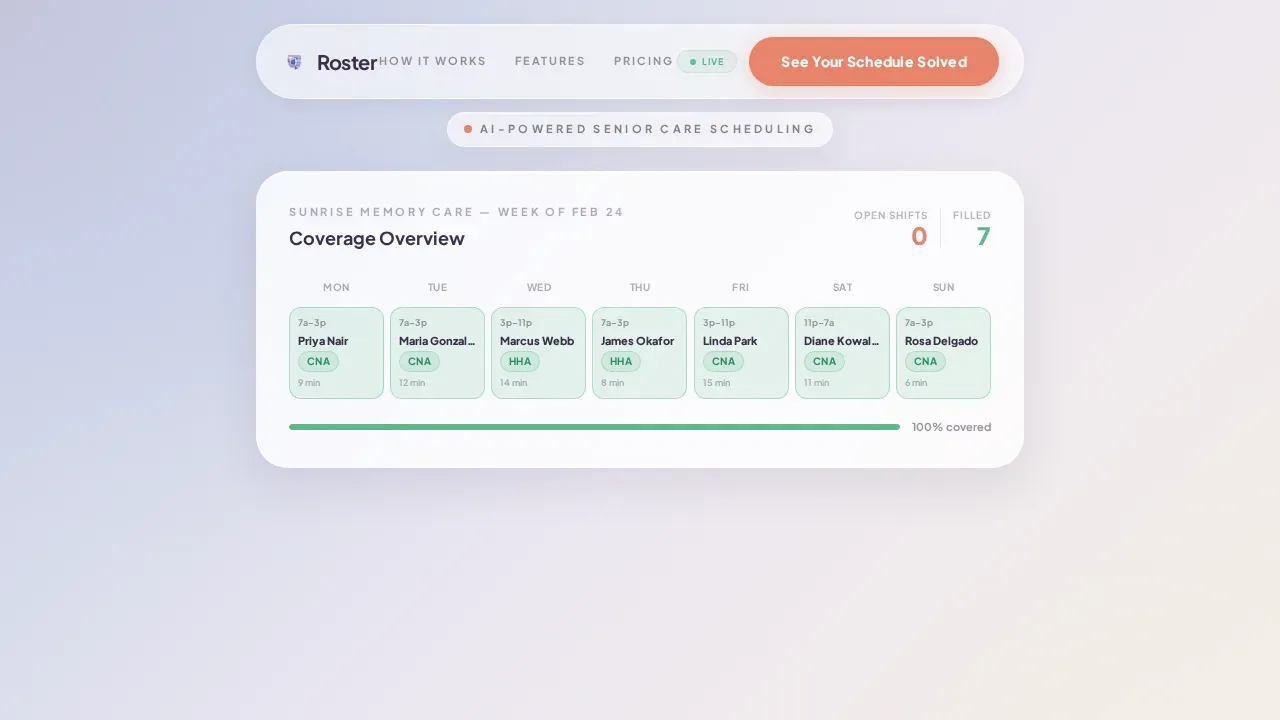 AI for Senior Care Professional Website Template