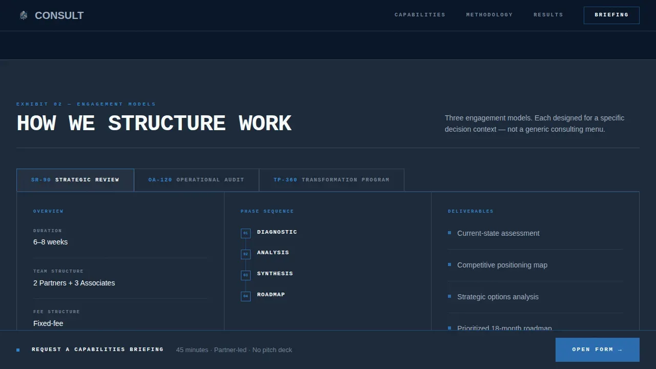 CFO & COO Management Consulting Dashboard Website Template