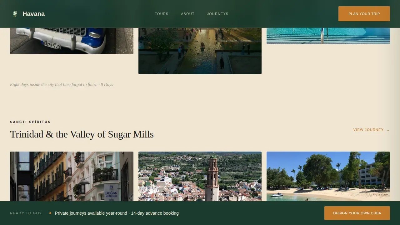 Cuba Travel Booking Website Template