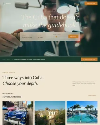 Cuba Travel Booking Website Template