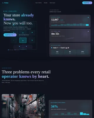 Smart Retail IoT Sensor Analytics Landing Page Template