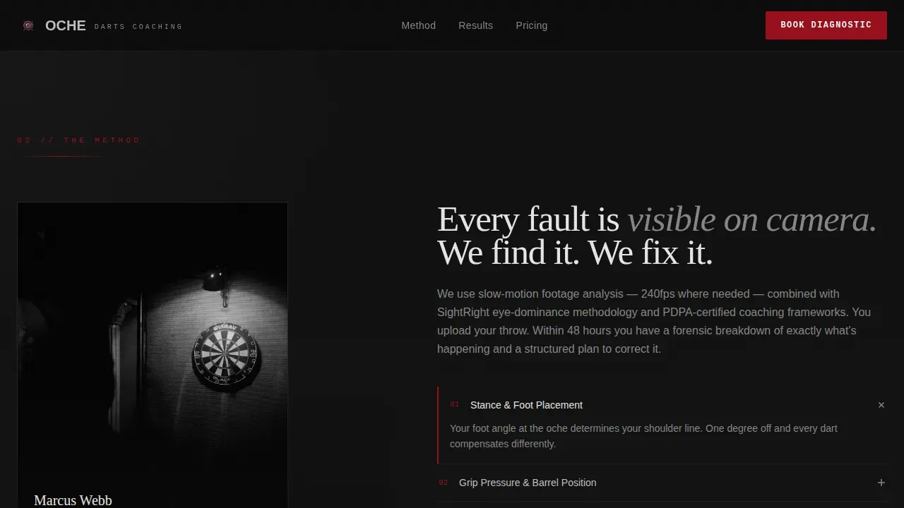 Darts Booking Website Template