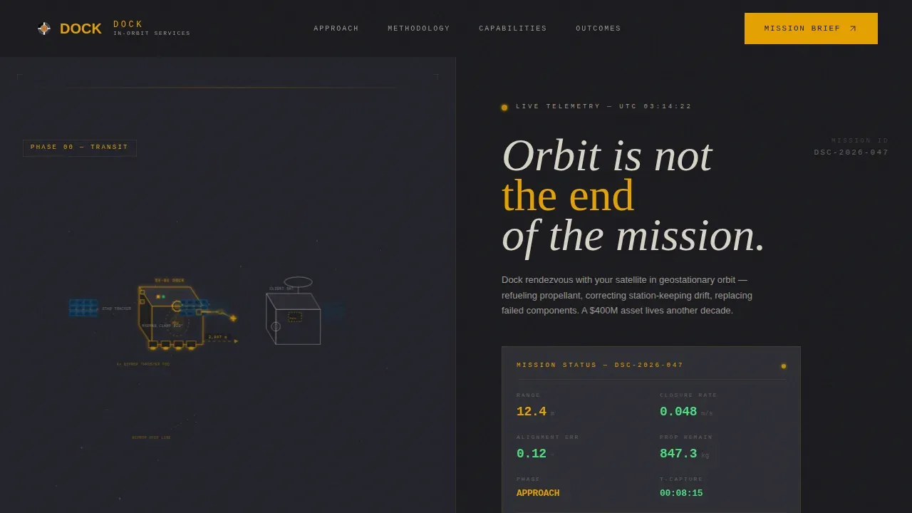 Advanced Satellite Servicing Landing Page Template