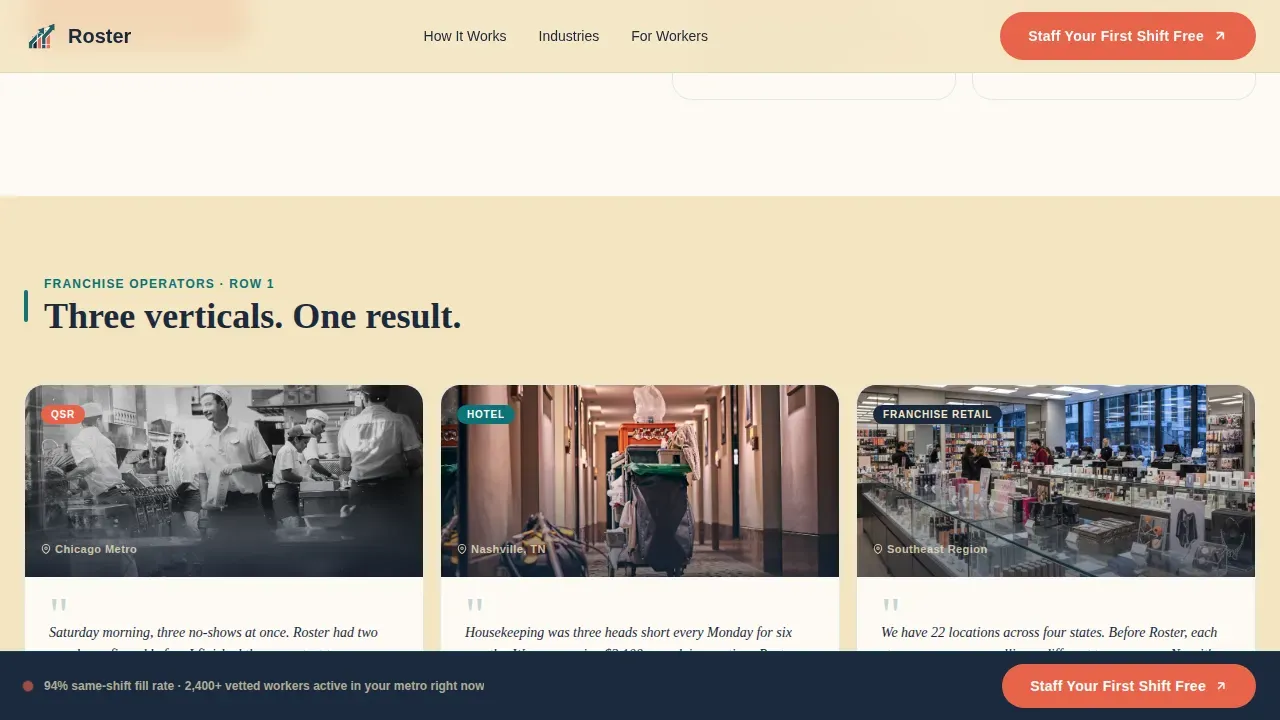 Franchise Temp Staffing | Free Website Template | Rocket