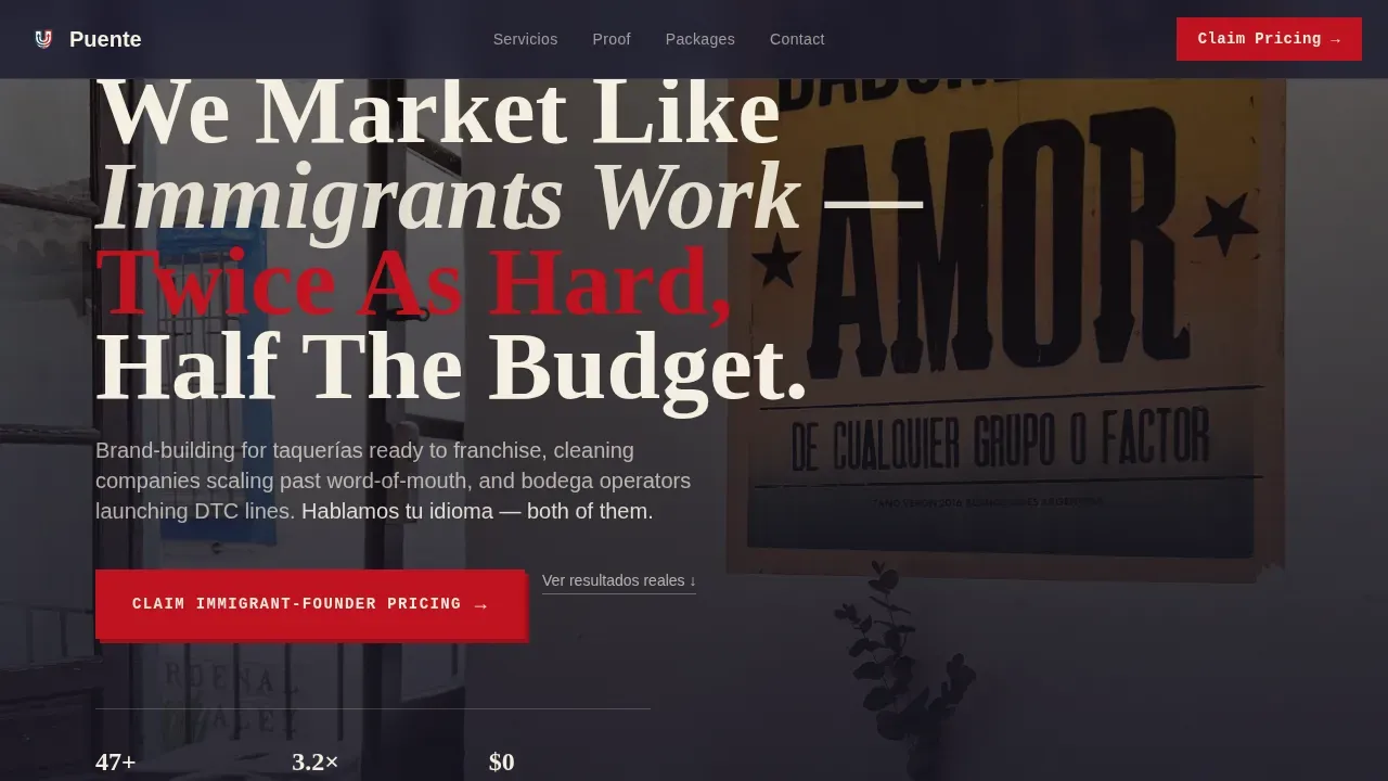 Immigrant-Owned Business Pricing Website Template