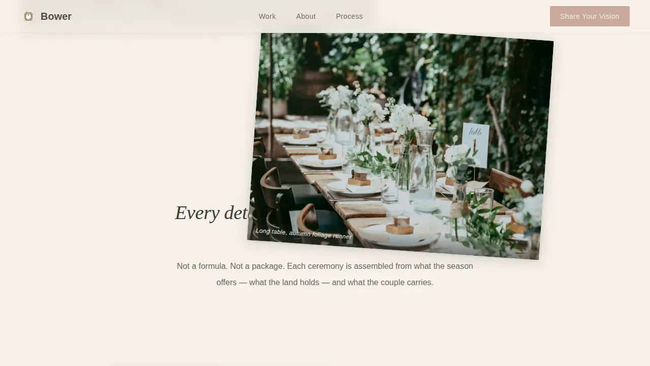 Woodland Wedding Portfolio Website Template