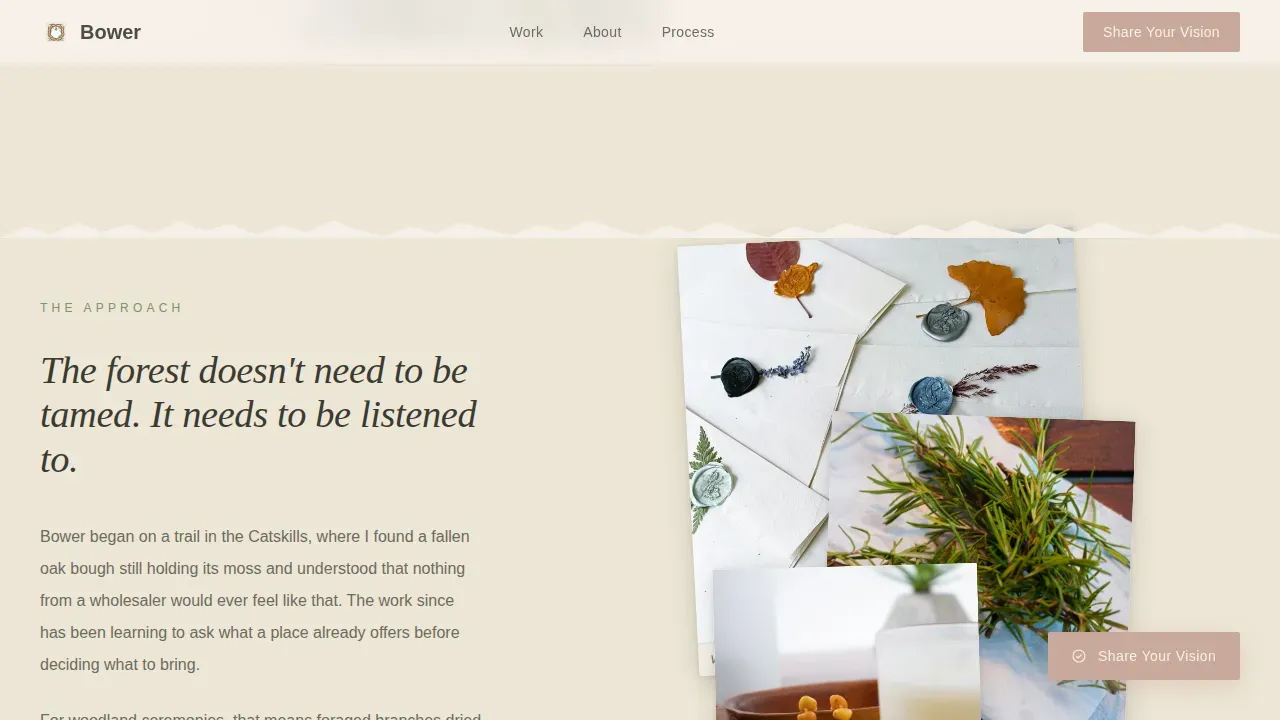 Woodland Wedding Portfolio Website Template