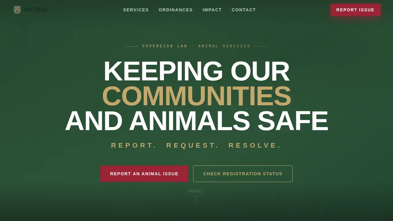 Animal Control Government Privacy Policy Website Template