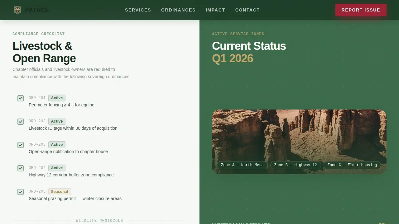 Animal Control Government Privacy Policy Website Template