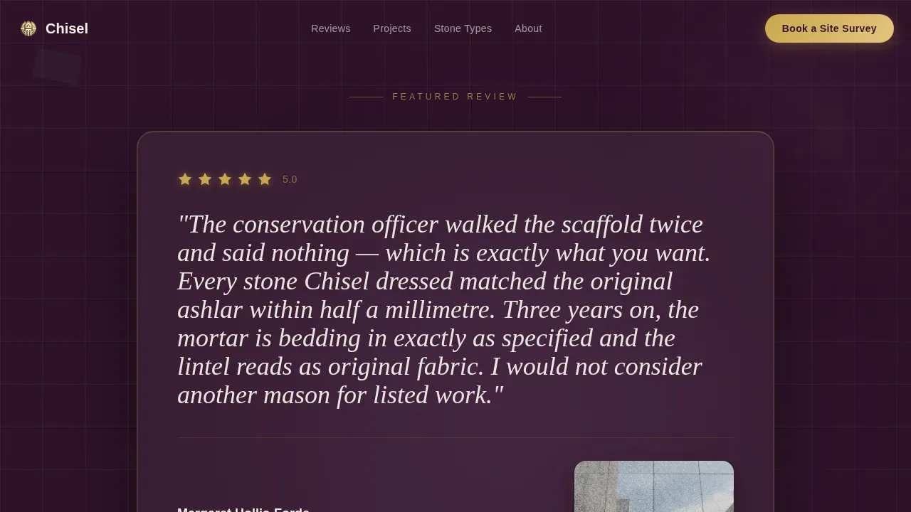 Stonemason Business Booking Website Template