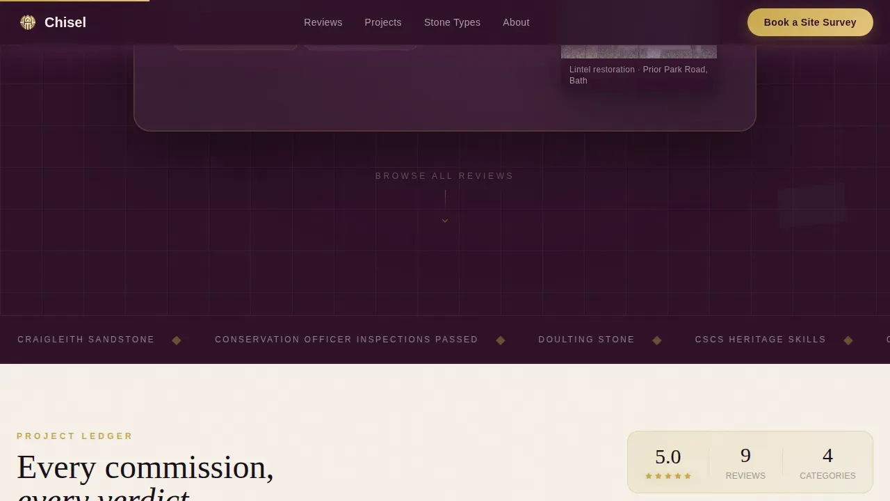 Stonemason Business Booking Website Template