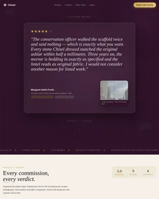 Stonemason Business Booking Website Template