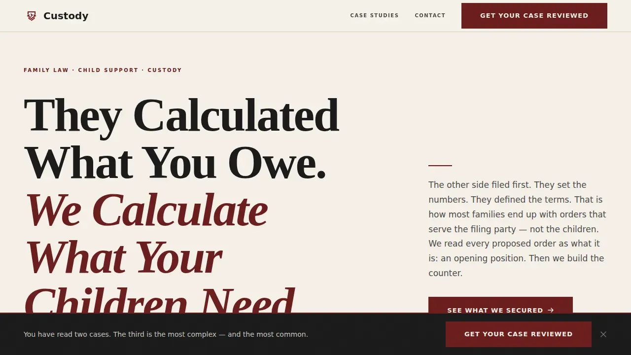 Results Family Lawyer Landing Page Template