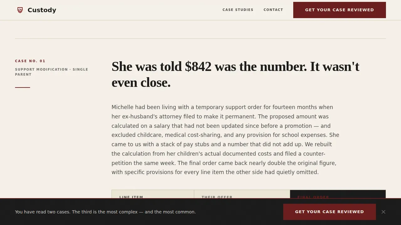 Results Family Lawyer Landing Page Template
