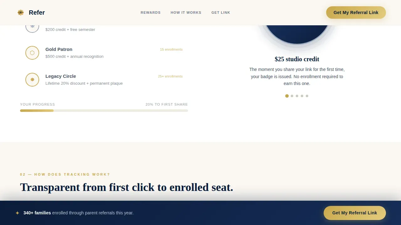 Art School Marketing FAQ Website Template