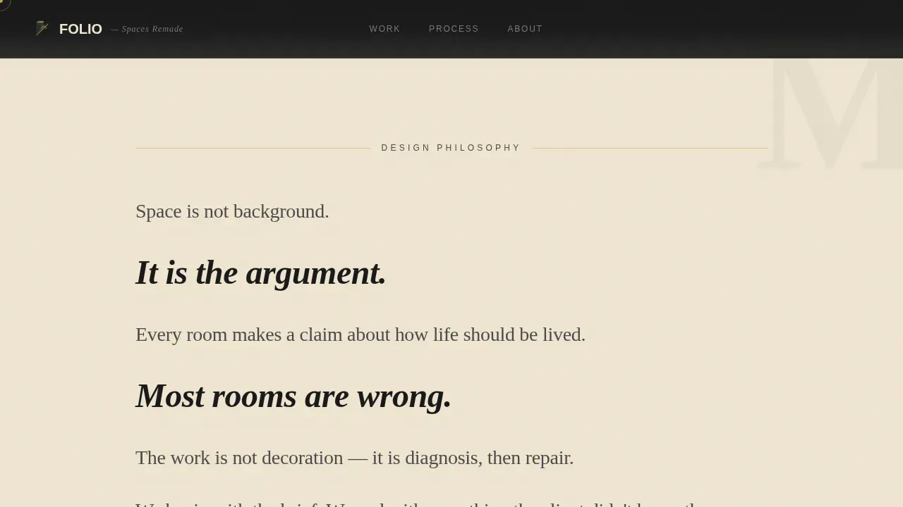 Curated Interior Design Landing Page Template