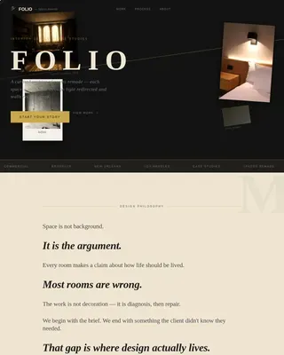 Curated Interior Design Landing Page Template