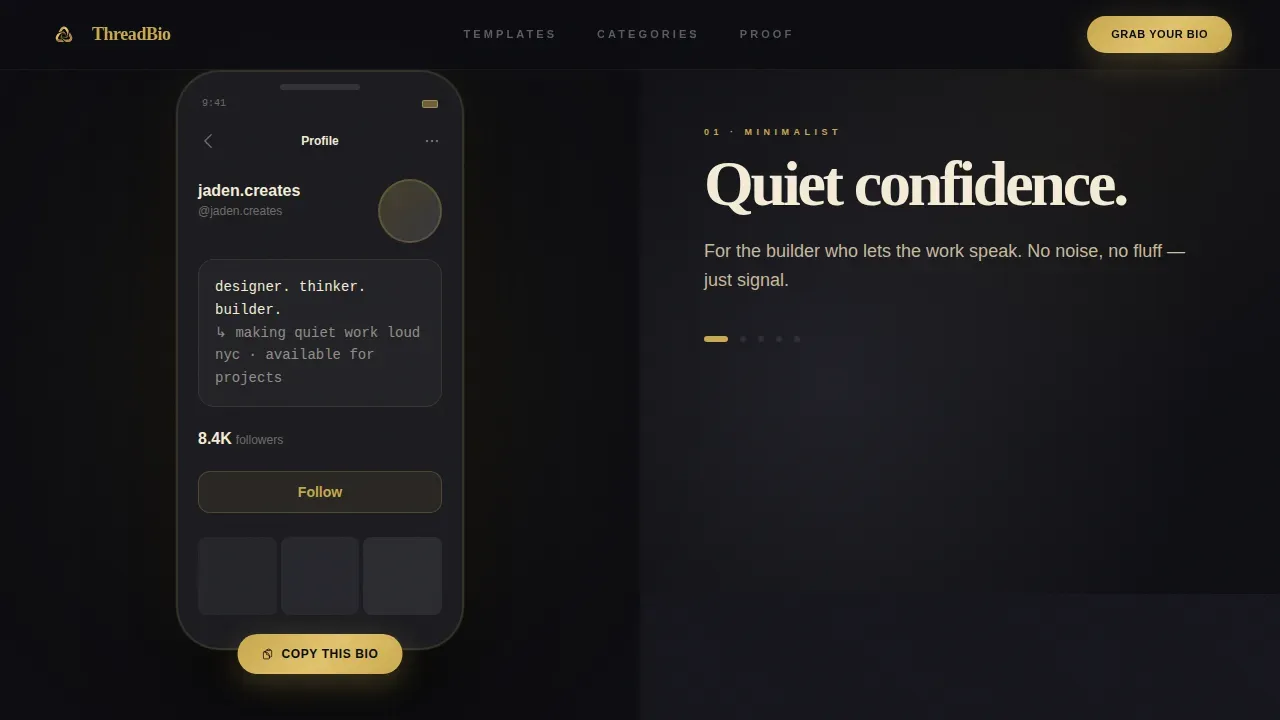 Threads Content Professional Website Template