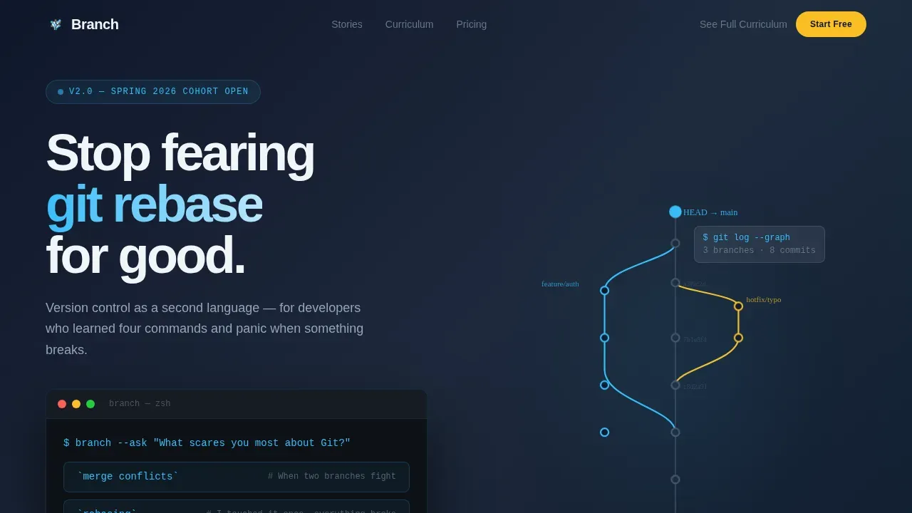 Advanced Version Control Platform Landing Page Template