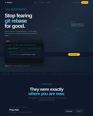 Advanced Version Control Platform Landing Page Template