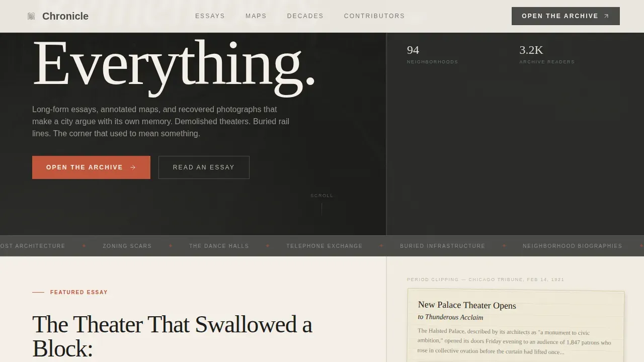Vivid Regional Heritage Landing Page Template