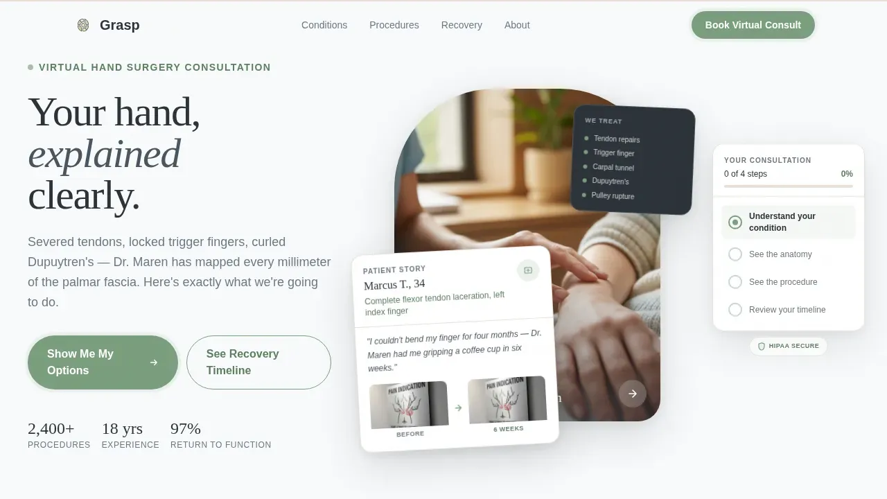 Expert Surgical Booking Landing Page Template
