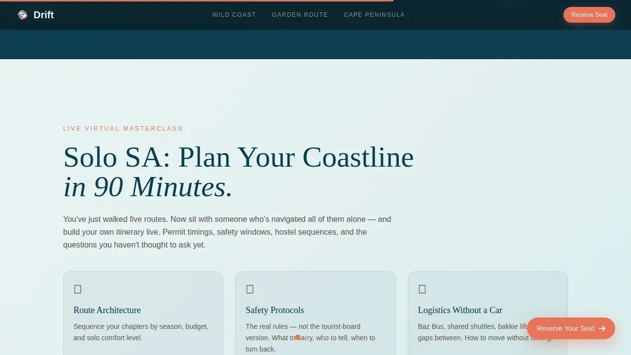 South Africa Travel Professional Website Template