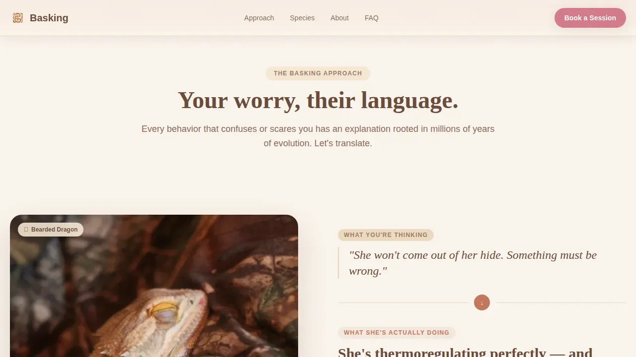 Expert Exotic Animal Coaching Landing Page Template