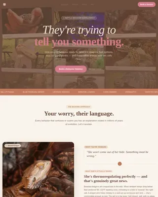 Expert Exotic Animal Coaching Landing Page Template