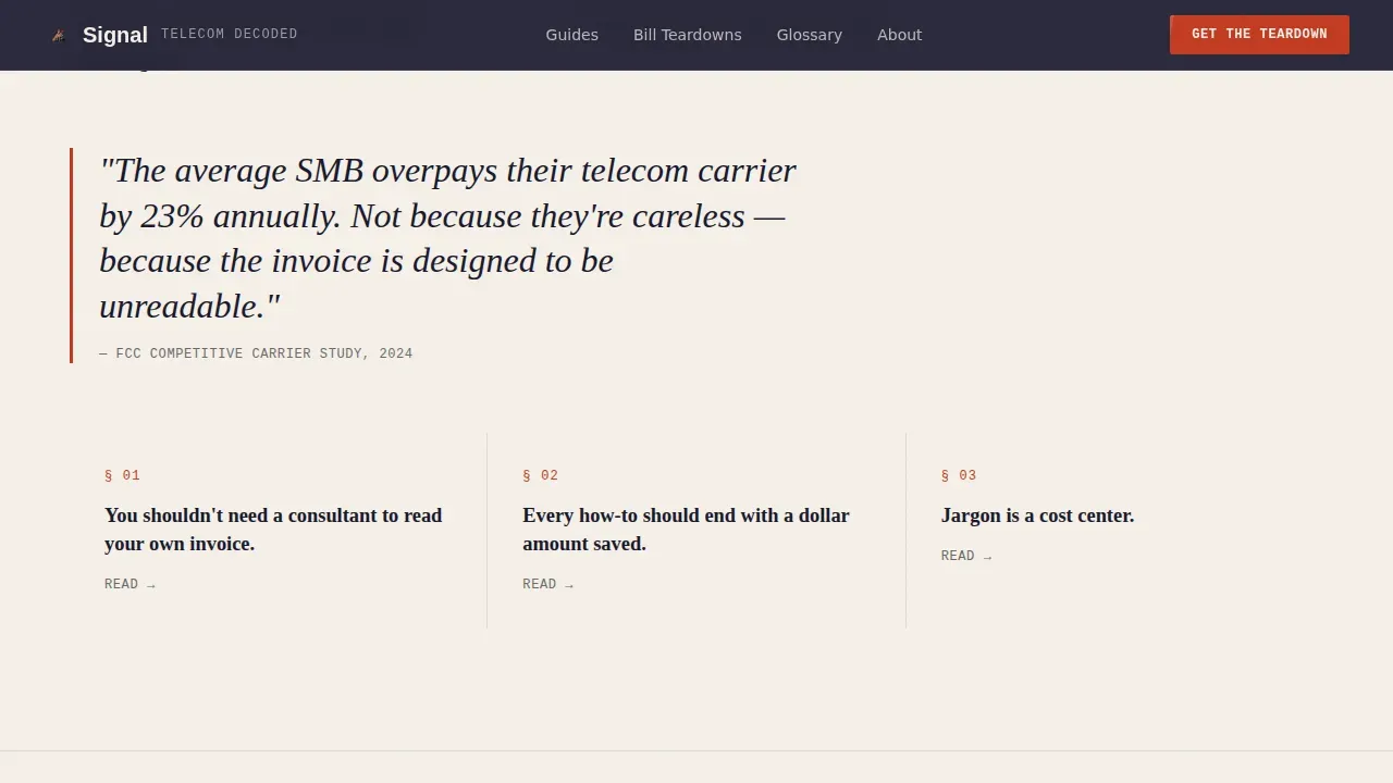 Insider Telecom Education Landing Page Template