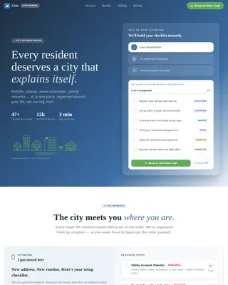 Streamlined Municipal Services Landing Page Template