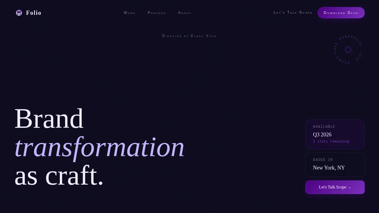 Professional Design Studio Landing Page Template