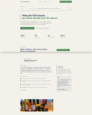Regulatory Food Service Consulting Landing Page Template