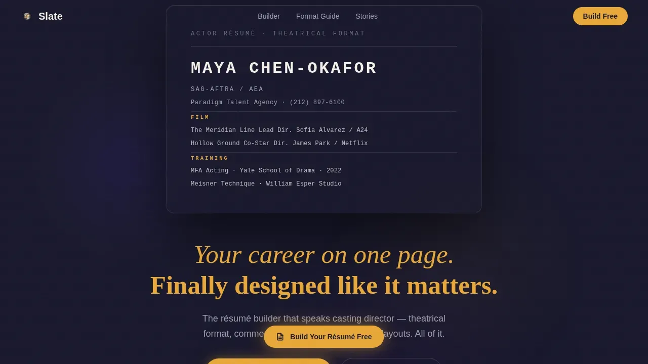 Immersive Performance Landing Page Template