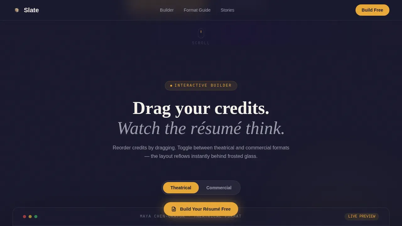 Immersive Performance Landing Page Template