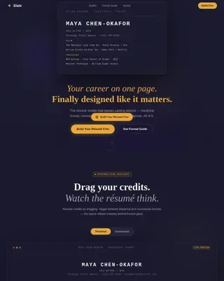 Immersive Performance Landing Page Template