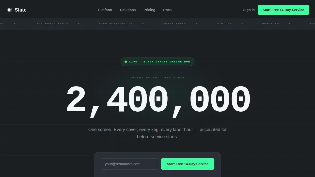 Data-Driven Restaurant Booking Landing Page Template