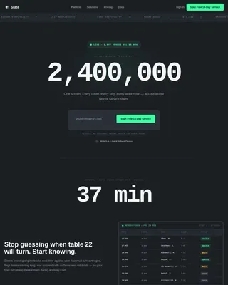 Data-Driven Restaurant Booking Landing Page Template
