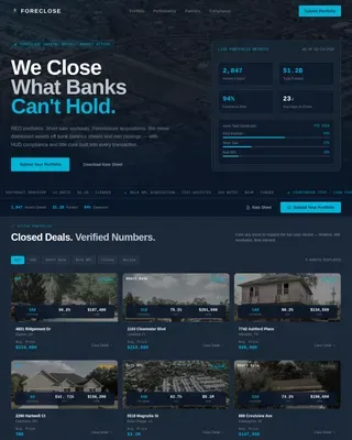 High-Volume REO Mortgage Broker Landing Page Template