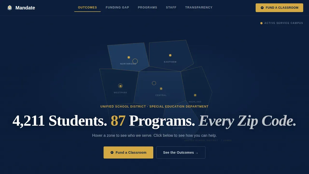 Federal IEP Special Education Landing Page Template