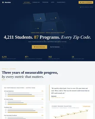 Federal IEP Special Education Landing Page Template