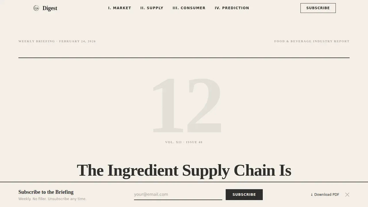 Authoritative Culinary Industry Report Landing Page Template