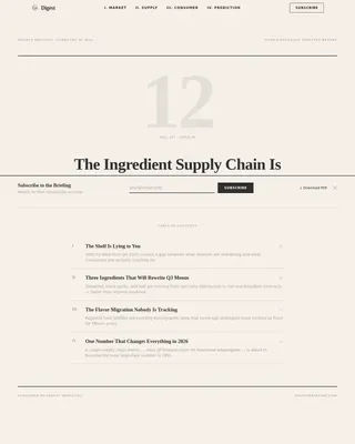 Authoritative Culinary Industry Report Landing Page Template