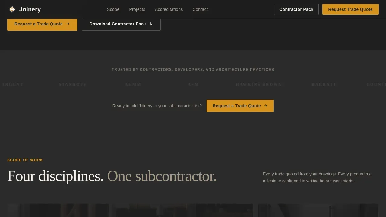 Expert Carpentry Contractor Landing Page Template