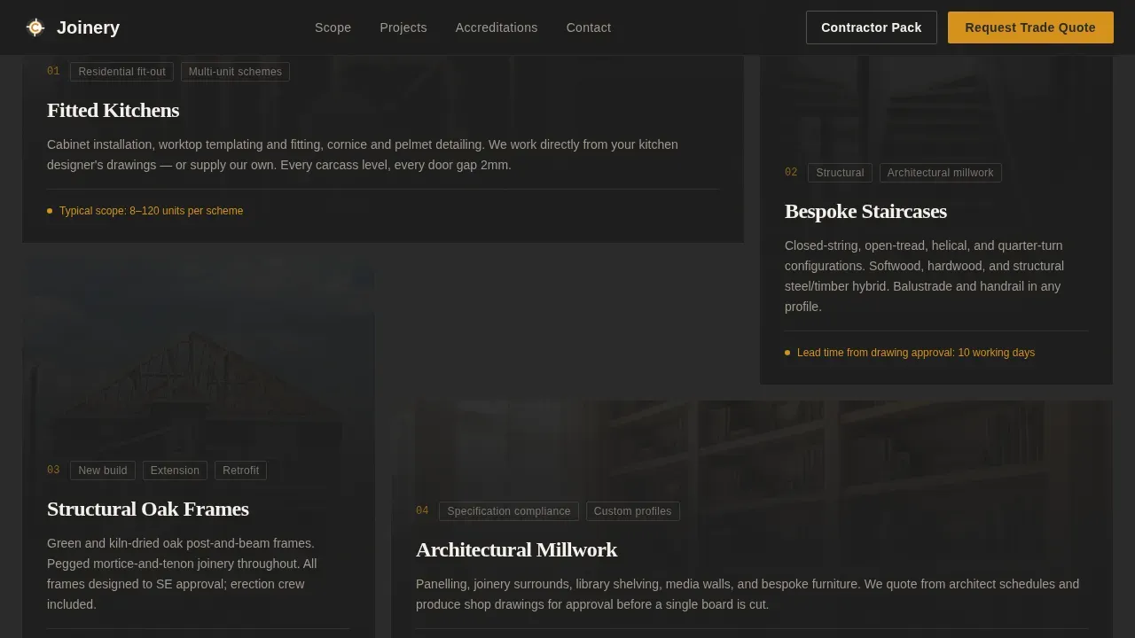 Expert Carpentry Contractor Landing Page Template
