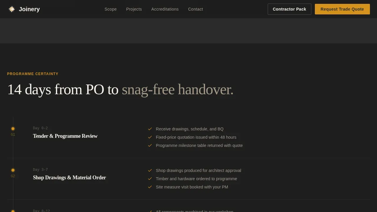 Expert Carpentry Contractor Landing Page Template